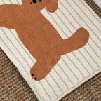 Striped Puppy Fleece Bath Mat