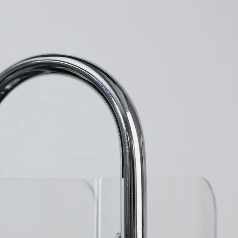 Minimalist Clear Acrylic & Chrome Magazine Rack Holder
