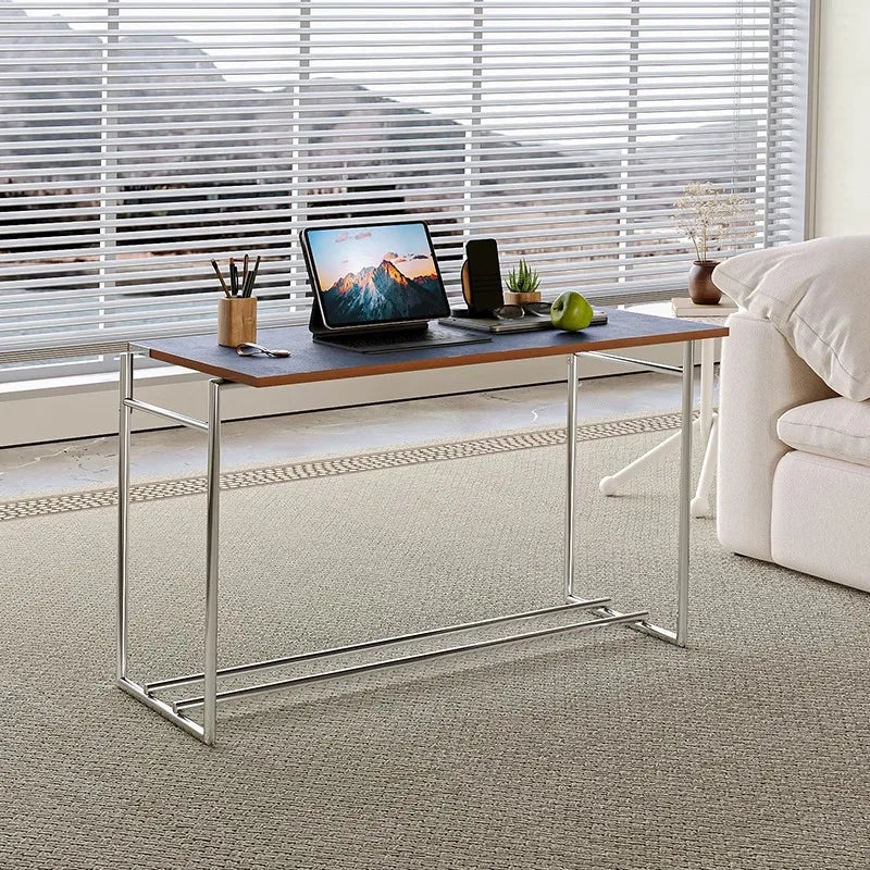 Vintage Stainless Steel Low Side Table