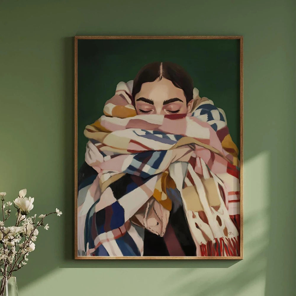 Emerald Abstract Woman Art Poster (No Frame)