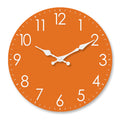 Modern Minimalist Orange Wooden Wall Clock for Living Room, Bedroom, Kitchen, Home Decor, Silent Quartz Clock, Holiday Gift, 10-Inch, 12-Inch 14inch 16inch (Battery Not Included)