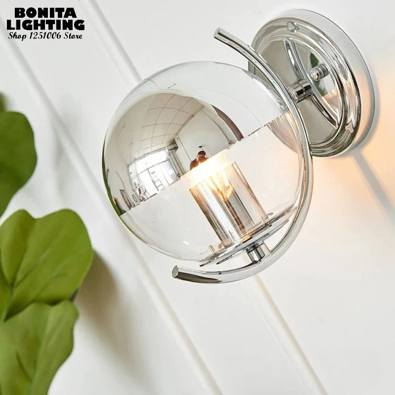 Chrome Glass Wall Sconce
