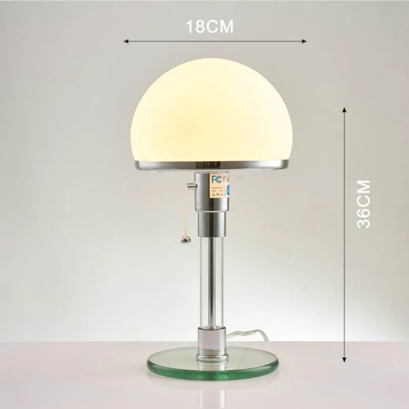 Bauhaus Lamp White Table Lamp Danish Designer Nordic Bedroom Bedside Simple Glass Table Light for Living Room