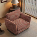 Retro L-shaped striped fabric single sofa
