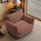 Retro L-shaped striped fabric single sofa
