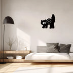 A Fun and Cute Little Black Cat Crystal Porcelain Wooden Wall Clock for Living Room, Bedroom, Kitchen, Home Decoration, Silent Quartz Clock, Holiday Gift 12inch 14inch (No Battery)