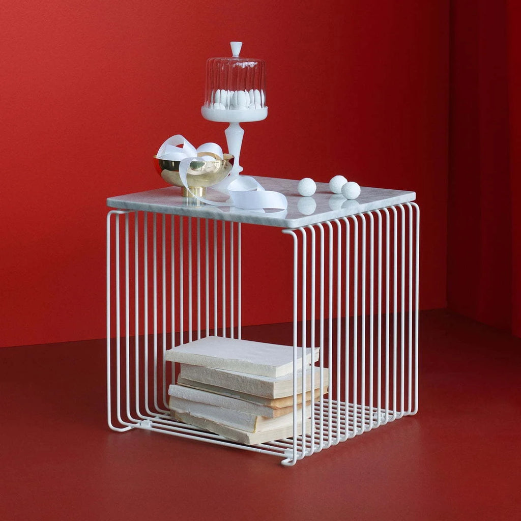 Modern Stainless Steel Wire Frame End bedside Table