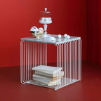 Modern Stainless Steel Wire Frame End bedside Table