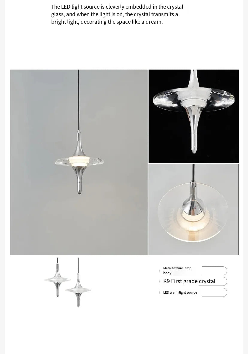 Modern Light Water Ripple Glass Hanging Lamp