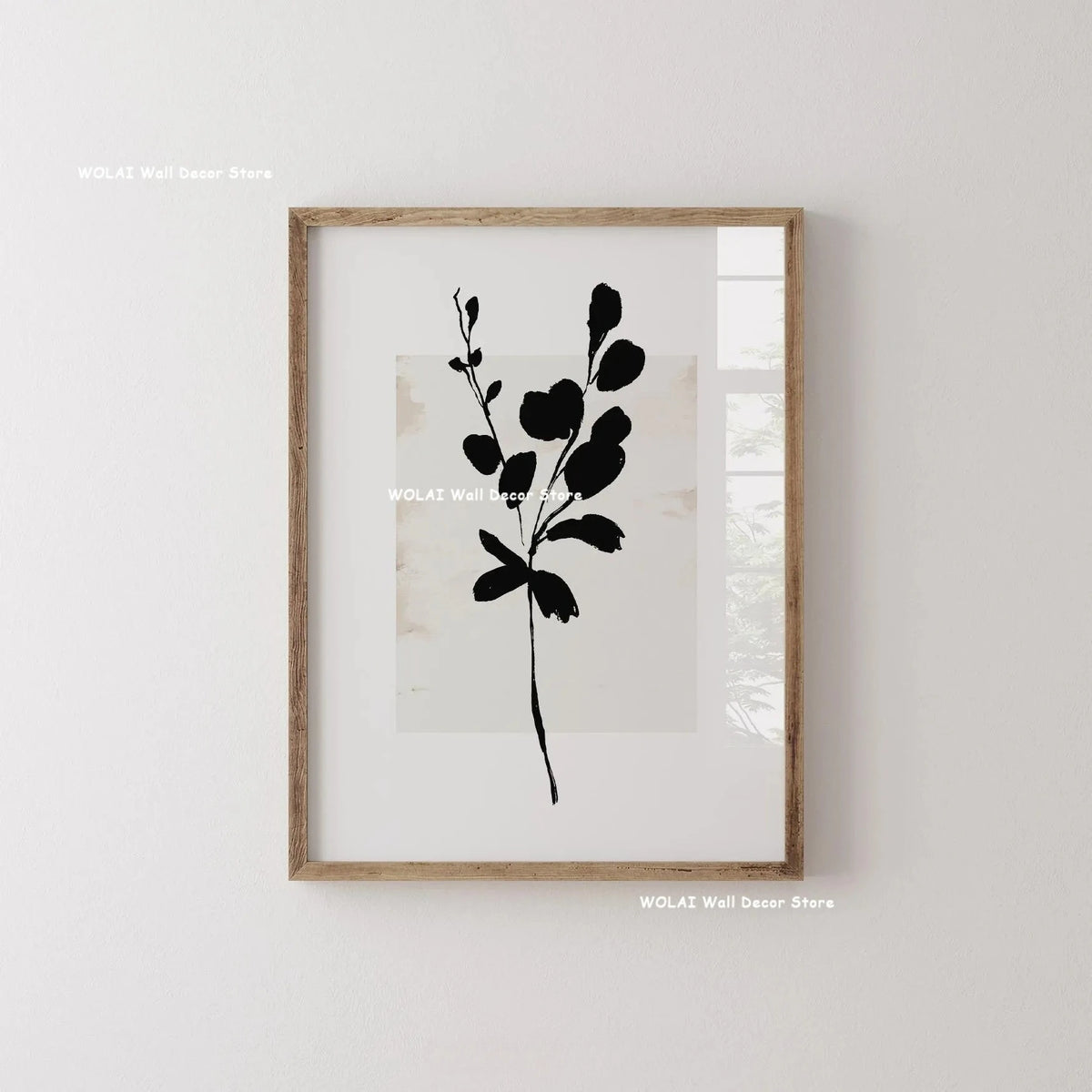 Mid-century Abstract Moody Plant Art Canvas Print Poster (No Frame)