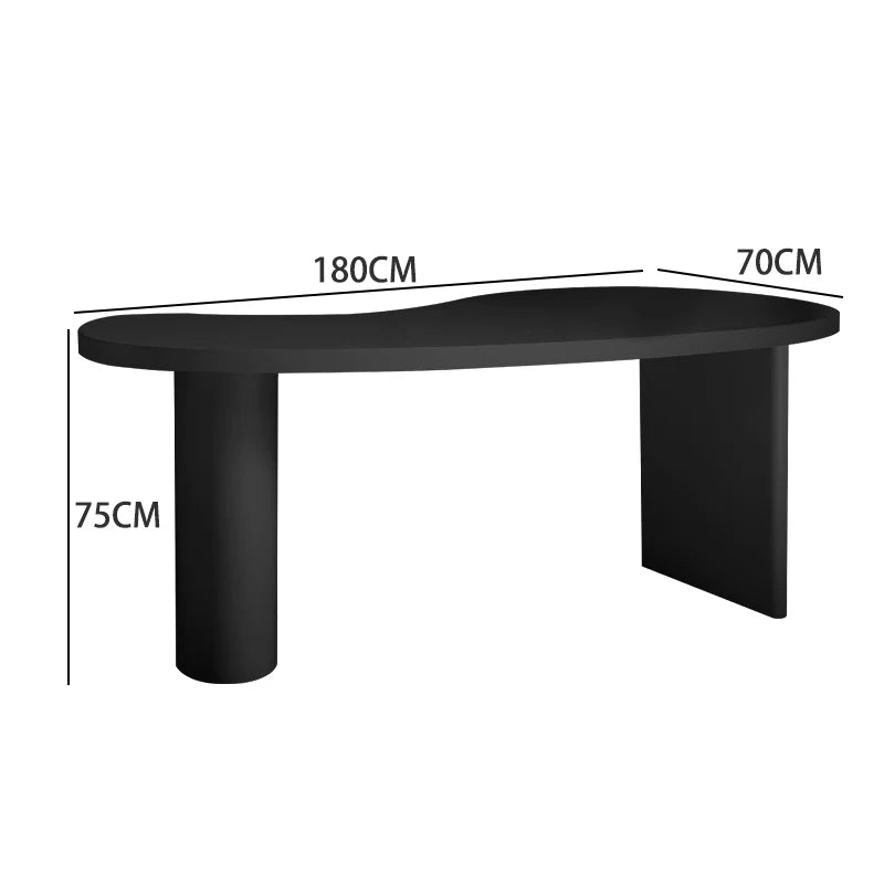 Minimalist Black Curved Pedestal Writing Desk