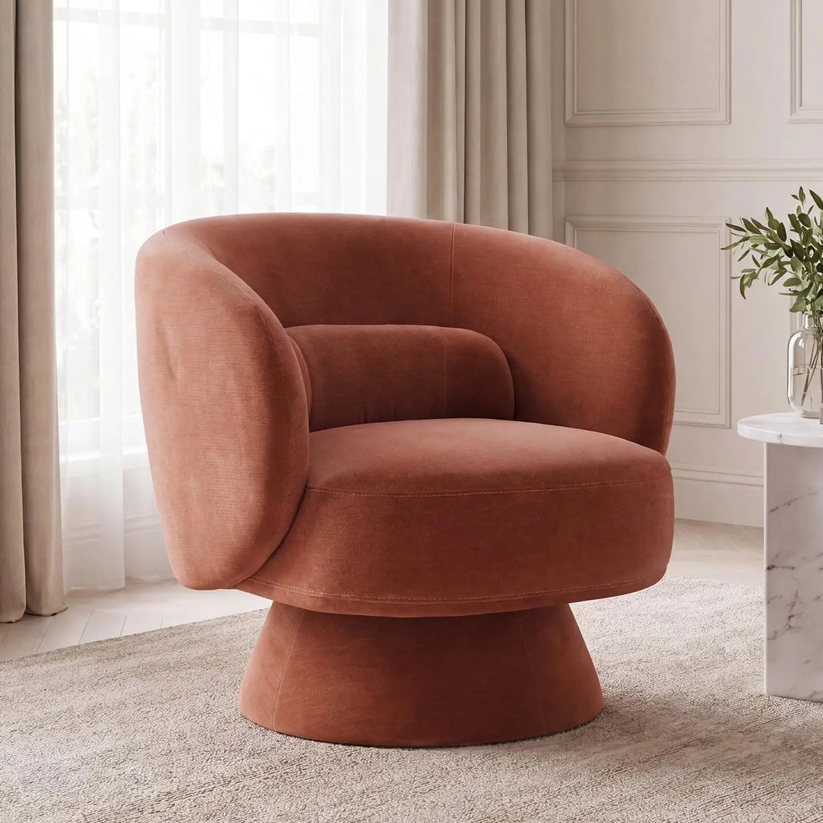 360 Swivel Curved Back Accent Chair