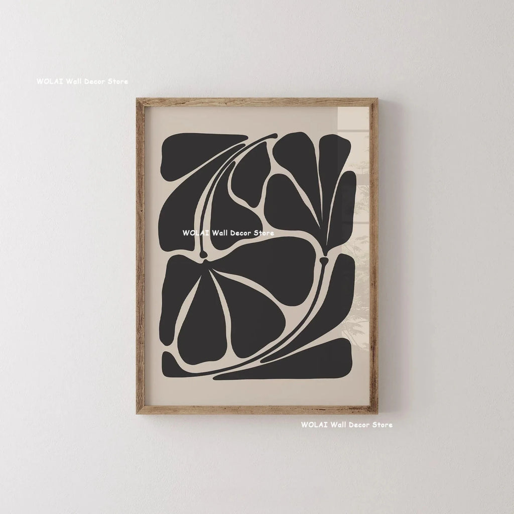 Mid-century Abstract Moody Plant Art Canvas Print Poster (No Frame)