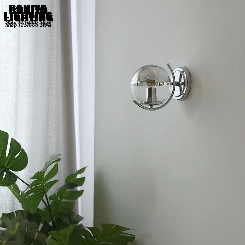 Chrome Glass Wall Sconce