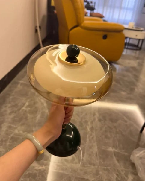 DoLife Store Retro Style Light Luxury High-end Glass Table Lamp 2026 New French Medieval Bedroom Bedside Lamp Charging Model