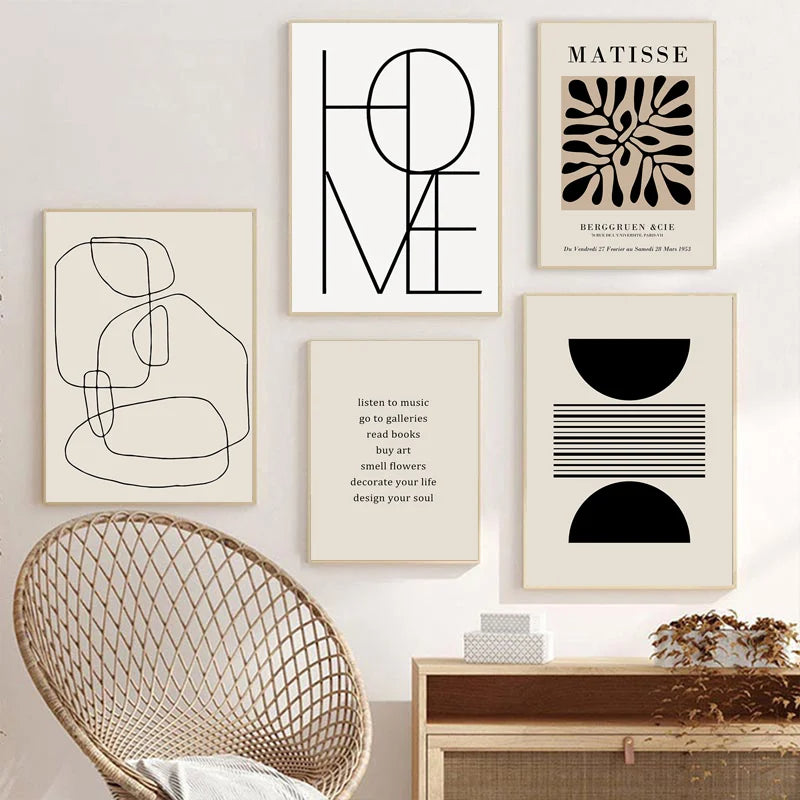 Abstract Bohemia Line Prints Poster (No Frame)