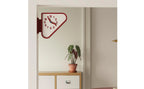 Double Sided Corner Wall Clock Red Frame Corner Wall Clock Home Timepiece Arabic Numerals Grid Face