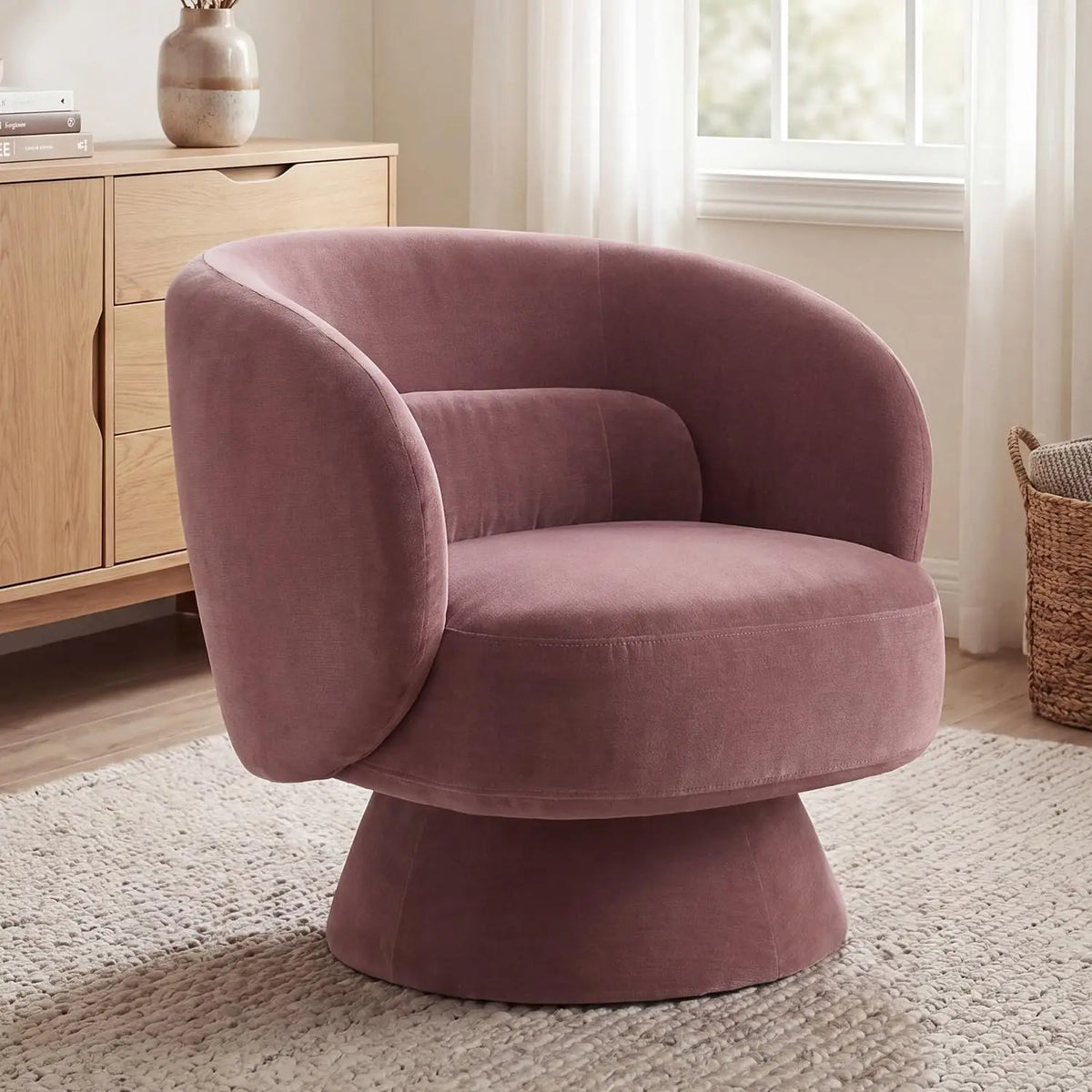 360 Swivel Curved Back Accent Chair