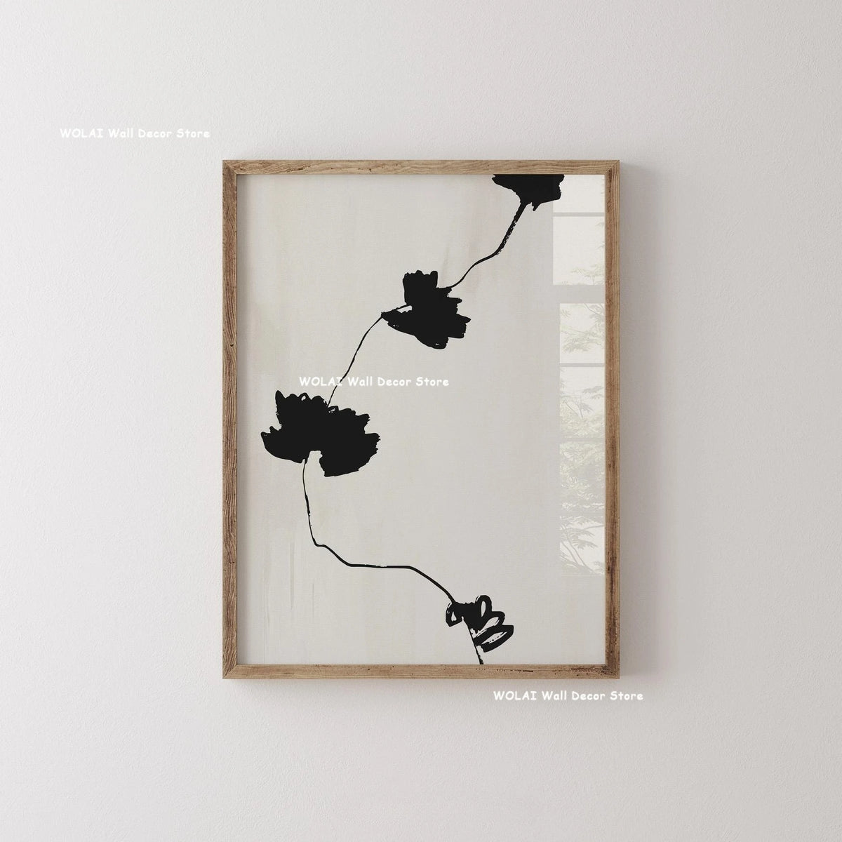 Mid-century Abstract Moody Plant Art Canvas Print Poster (No Frame)