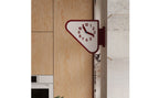 Double Sided Corner Wall Clock Red Frame Corner Wall Clock Home Timepiece Arabic Numerals Grid Face
