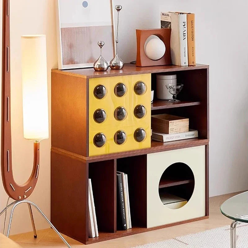 Modern Wood Bubble Door Storage Cabinet