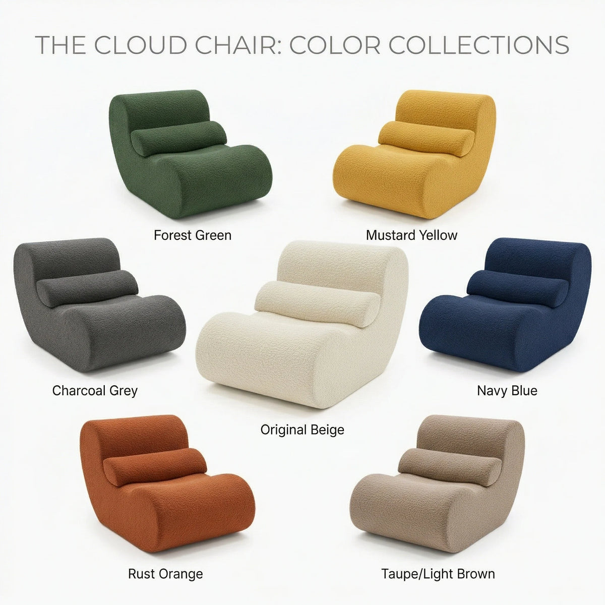 Sage Green Modern Ergonomic Thick Fabric Sofa
