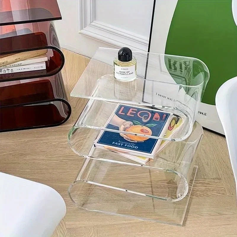 Acrylic S-Shape Magazine Rack