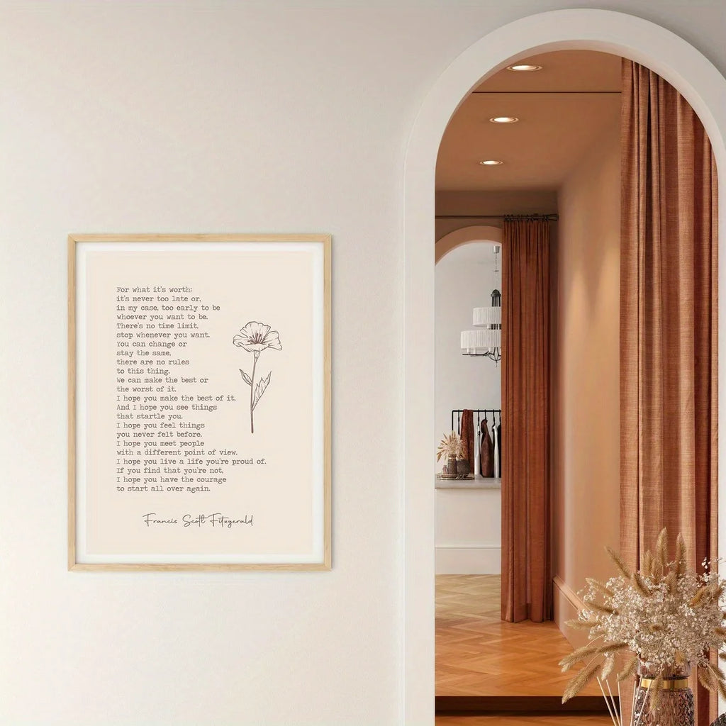 Simple Trendy Text Printing Poster (No Frame)