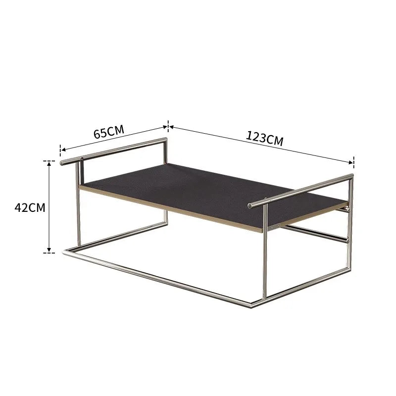 Vintage Stainless Steel Low Side Table