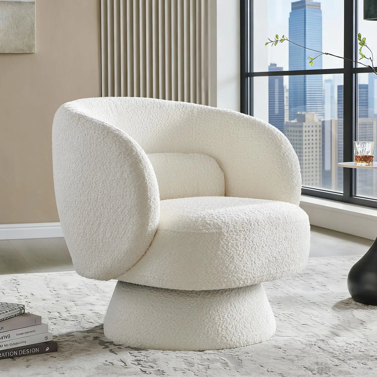 360 Swivel Curved Back Accent Chair