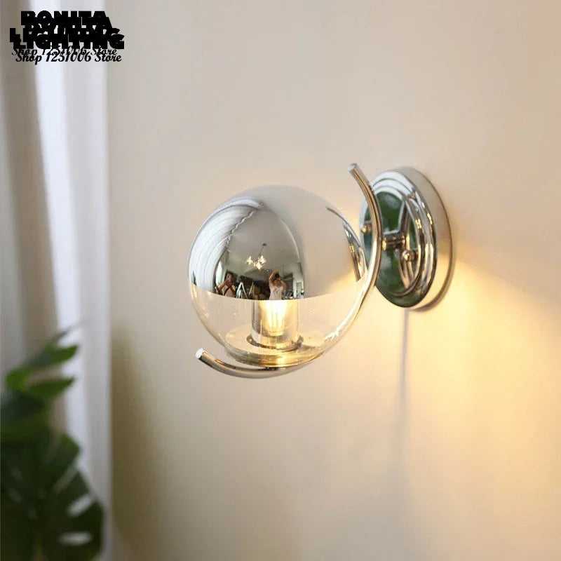 Chrome Glass Wall Sconce