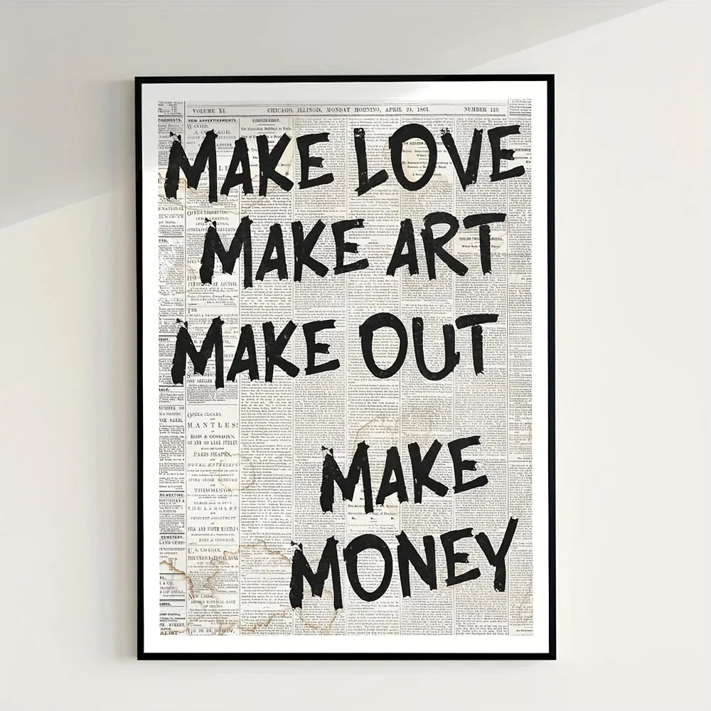 Simple Trendy Text Printing Poster (No Frame)