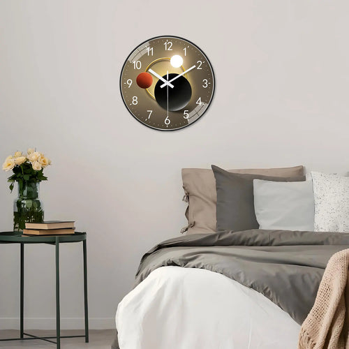 1 Planet Orbit Wall Clock, 8-12inch Round Silent Non-Ticking Timekeeping Wall Clocks, Aa Battery-Powered Clock, Suitable for Living Room, Study, Office, Bedroom, Ideal Gift for Mother, Gift for Friends, Valentine's Day, Mothe