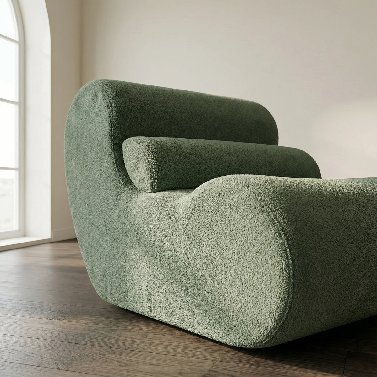 Sage Green Modern Ergonomic Thick Fabric Sofa