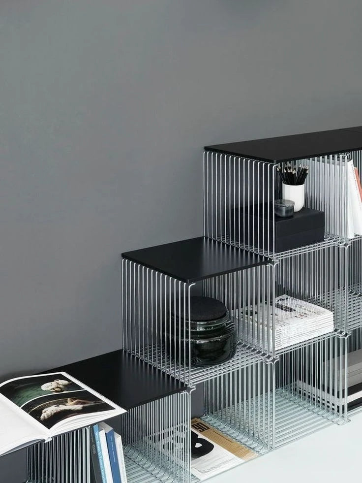 Modern Stainless Steel Wire Frame End bedside Table