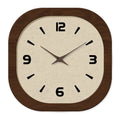 French-Style Retro Cream Crystal Porcelain Square-Shaped Simple Pattern Wooden Wall Clock for Living Room, Bedroom, Kitchen, Home Decoration, Silent Quartz Clock, Holiday Gift, 12 Inches, 14 Inches 16inch (Battery Not Include