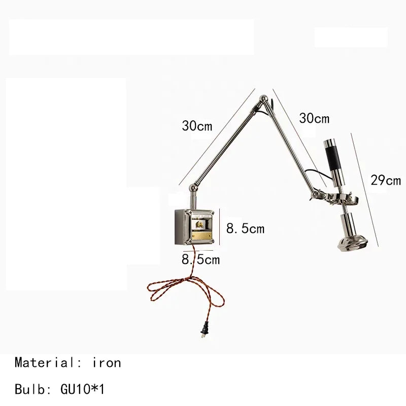 American Novelty Chrome Metal Wall Lamp