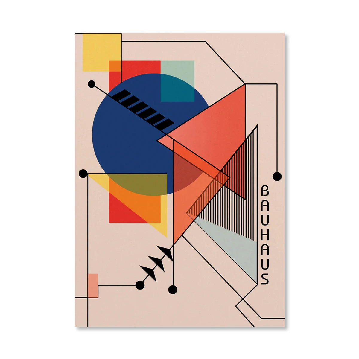 Bauhaus Abstract  Pop Art Geometric Poster (No Frame)