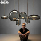 Thick Hemp Rope Glass Hanging Lamps
