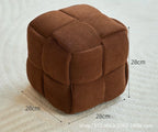 Low stool Home sofa Fabric small square stool Children's bench Solid wood shoe changing stool Internet celebrity creative