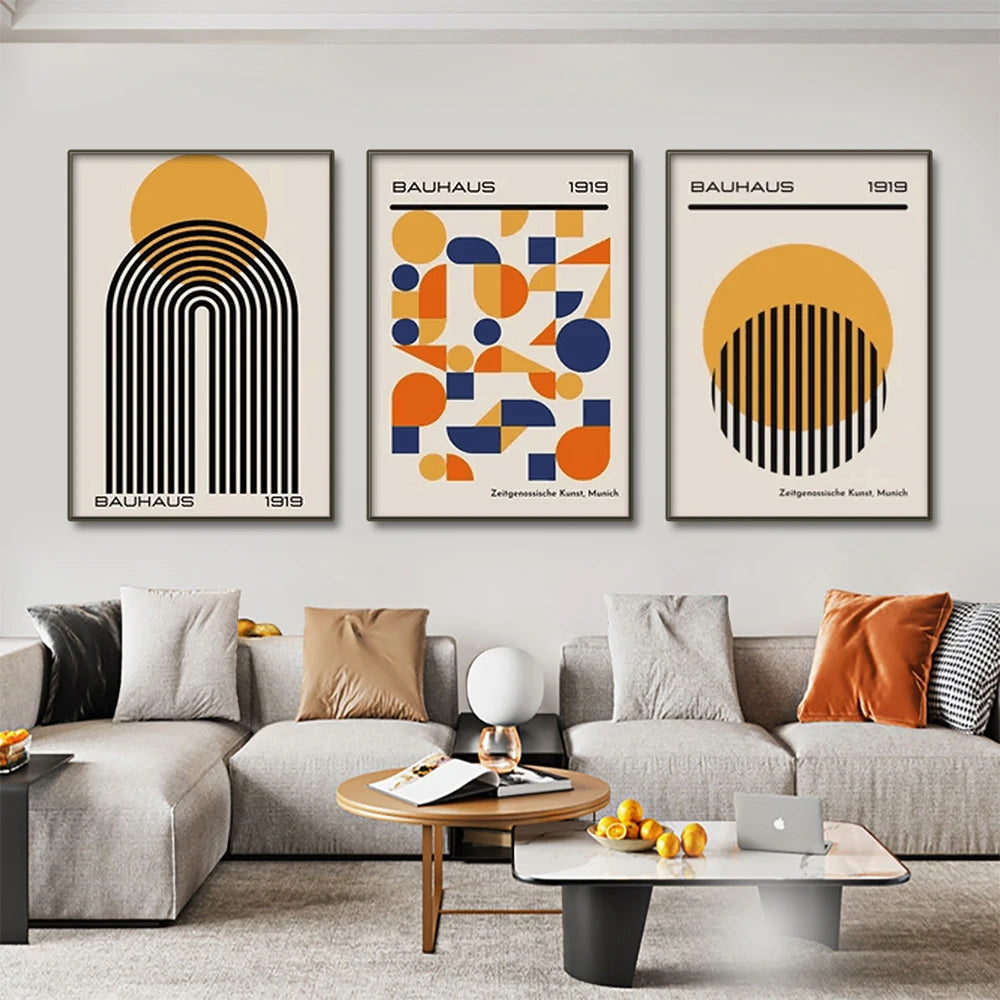 Bauhaus Abstract Modern Geometric Posters (No Frame)