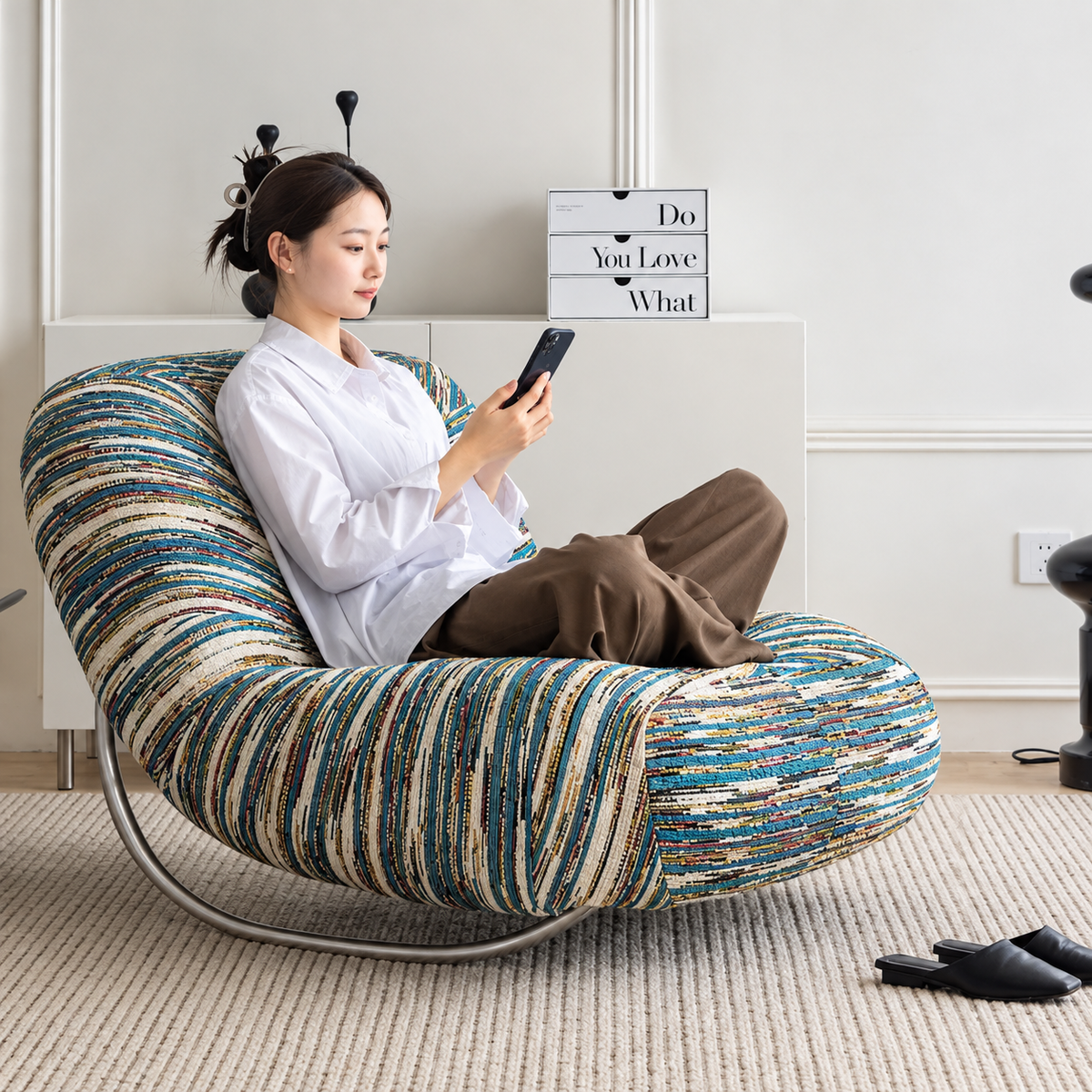 Minimalist Creative Single Lazy Casual Rocking Sofa Chair