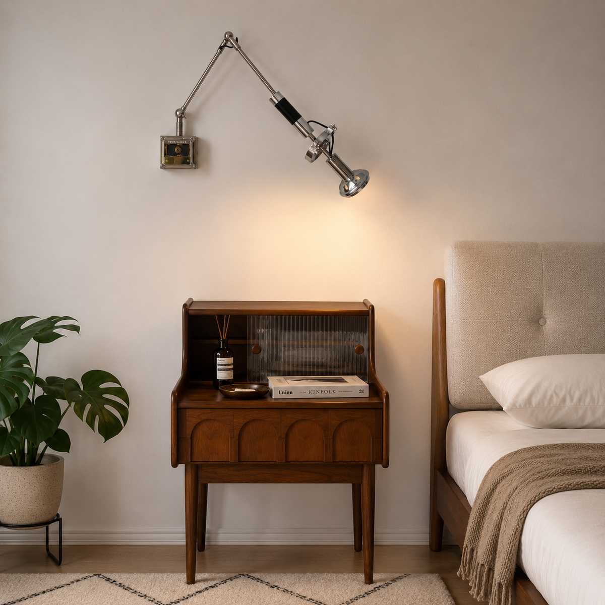 American Novelty Chrome Metal Wall Lamp