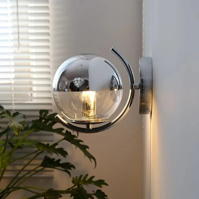 Chrome Glass Wall Sconce